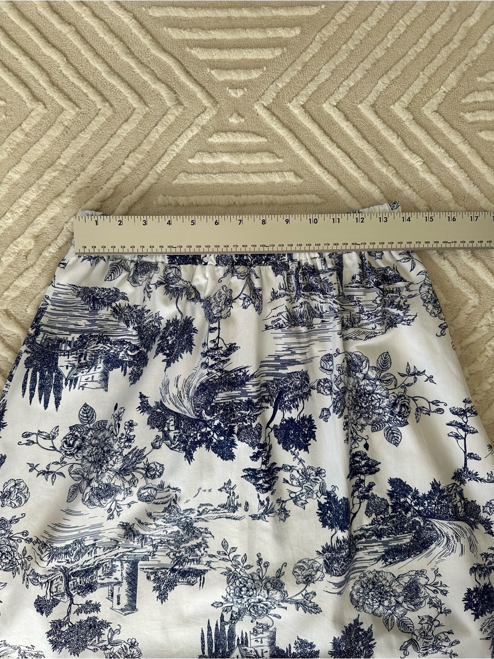 Harlow & Rose Romantic Toile Print Blue - White Maxi Skirt Cottagecore Size: S - Picture 13 of 16